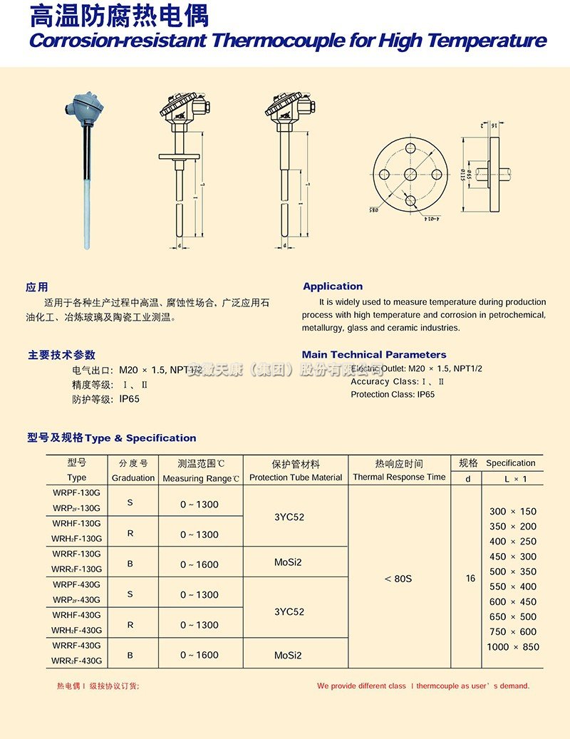 高溫防腐熱電偶